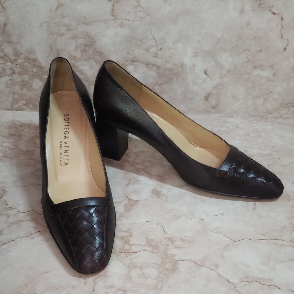 Bottega Veneta Dark Brown Quilted Heels 6